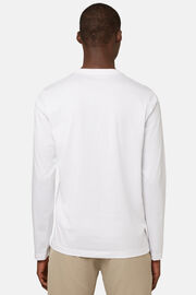 T-shirt À Manches Longues En Jersey De Coton Pima, blanc, hi-res