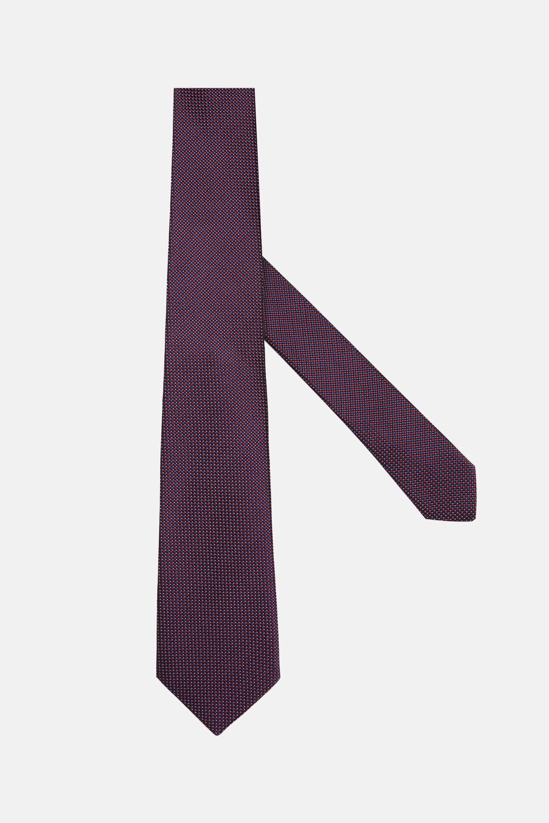 Krawat w kropki z mieszanki jedwabiu, Burgundy, hi-res