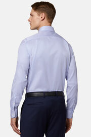 Μπλε ρουά ριγέ βαμβακερό πουκάμισο κανονικής εφαρμογής, Bluette, hi-res