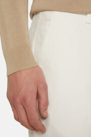 Spodnie z elastycznej bawełny, White, hi-res
