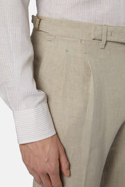 Pure Linen Pants, Beige, hi-res