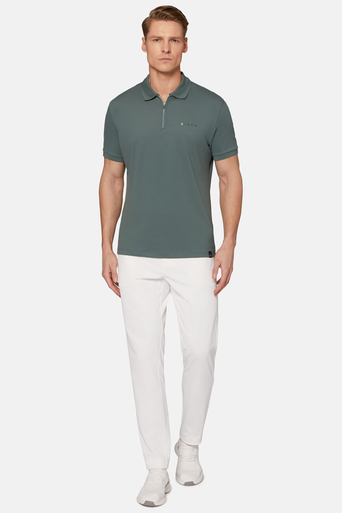 High-Performance Piqué Polo Shirt, Green, hi-res