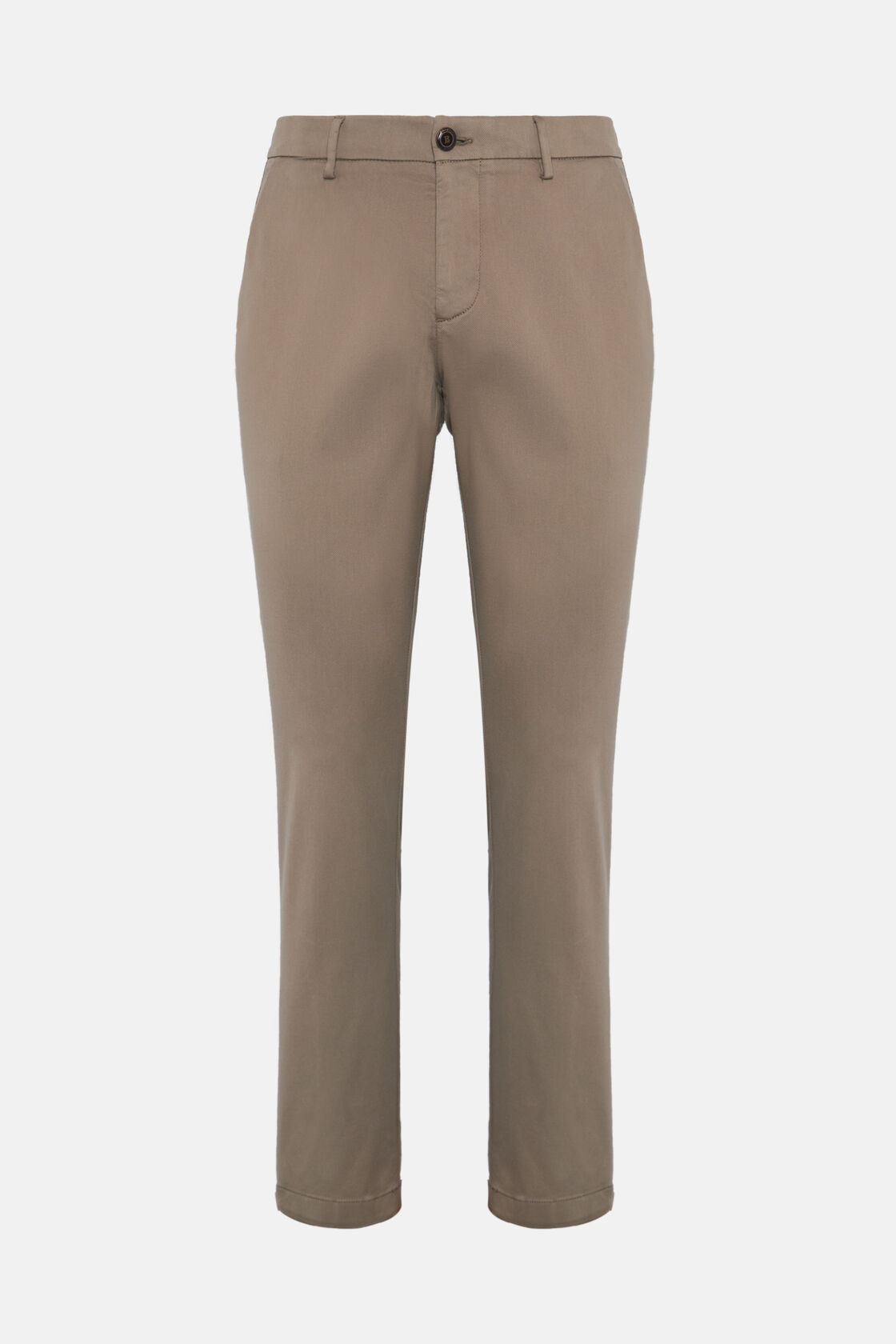 Pantalon En Coton Tencel Extensible, Taupe, hi-res
