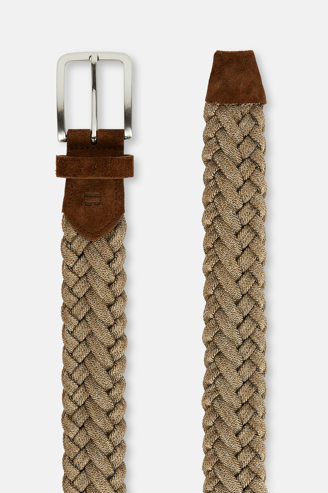 Cintura Intrecciata Elasica In Filato Tecnico, Beige, hi-res