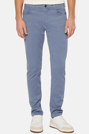 Jeans In Cotone Tencel Elasticizzato, Air-blu, hi-res