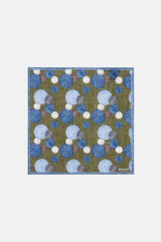 Patterned Linen Pocket Square, Light Blu, hi-res
