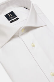 Camicia Bianca In Pin Point Di Cotone Regular Fit, Bianco, hi-res