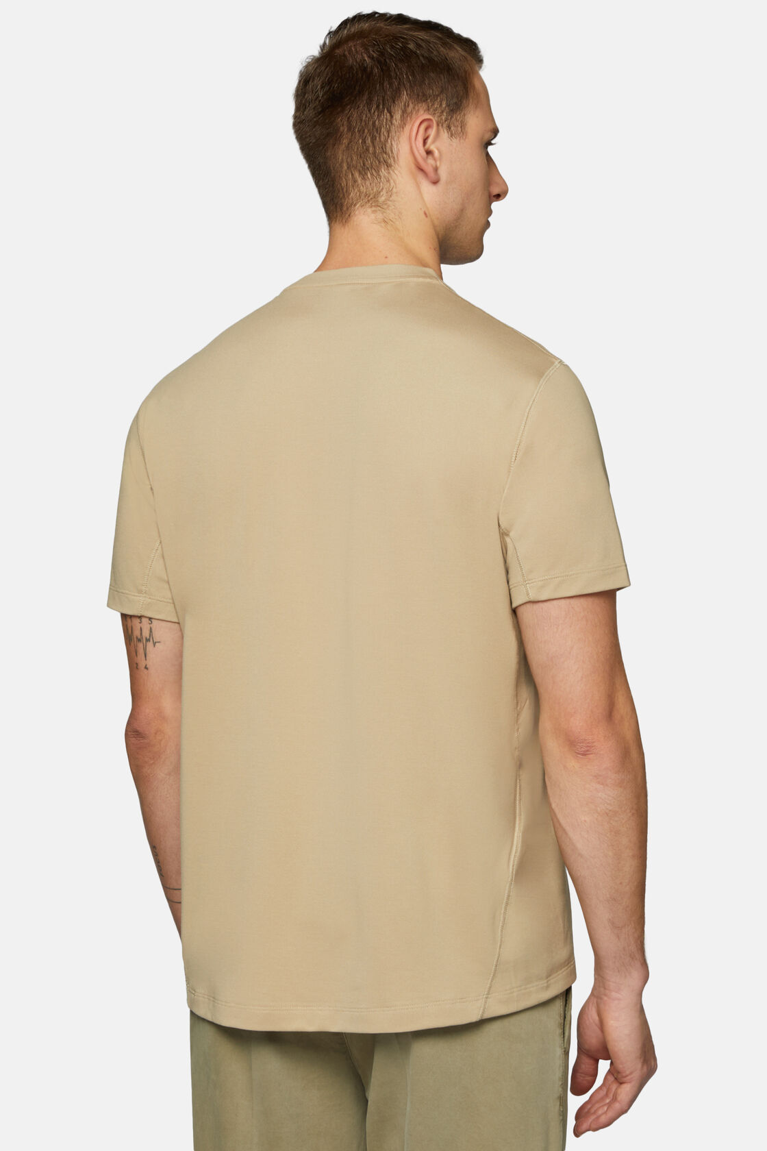 T-Shirt in Sustainable Performance Pique, Beige, hi-res