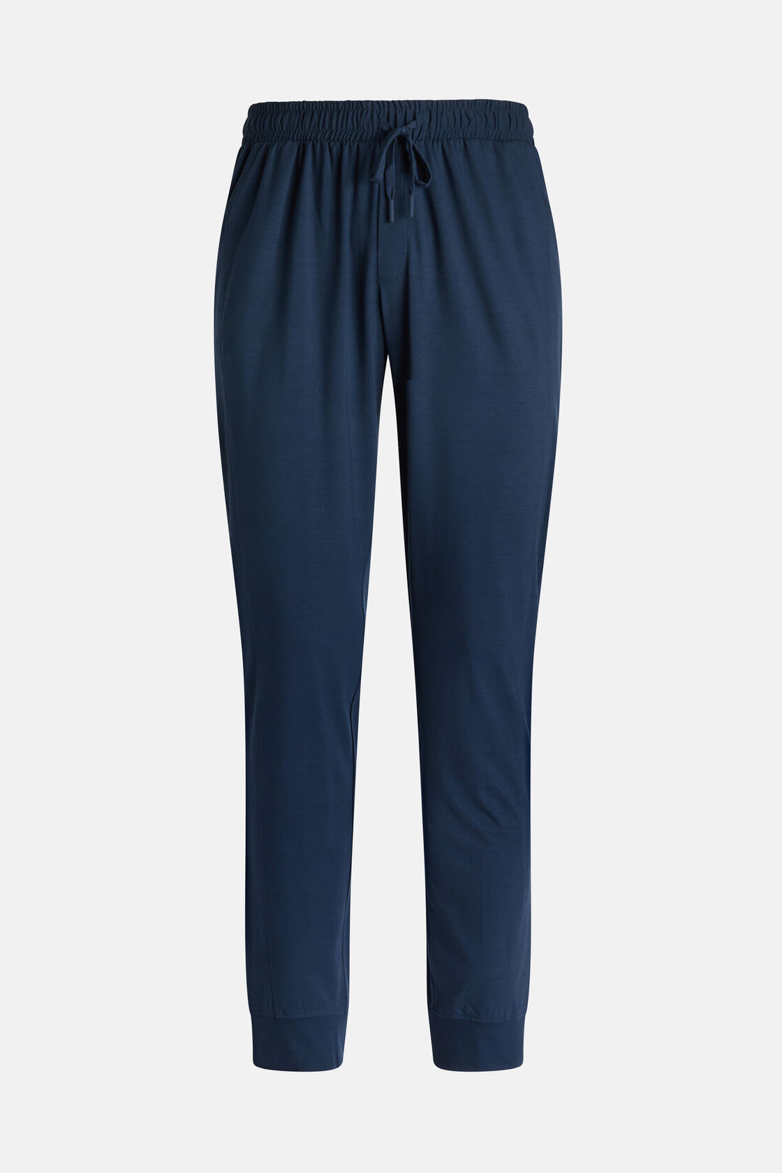 Calças de Pijama de Mistura Viscose, Navy blue, hi-res