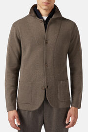 Dove Grey Over Shirt in Merino Wool, Taupe, hi-res