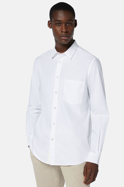 Weißes Hemd aus Oxford-Baumwolle Regular Fit, Weiß, hi-res