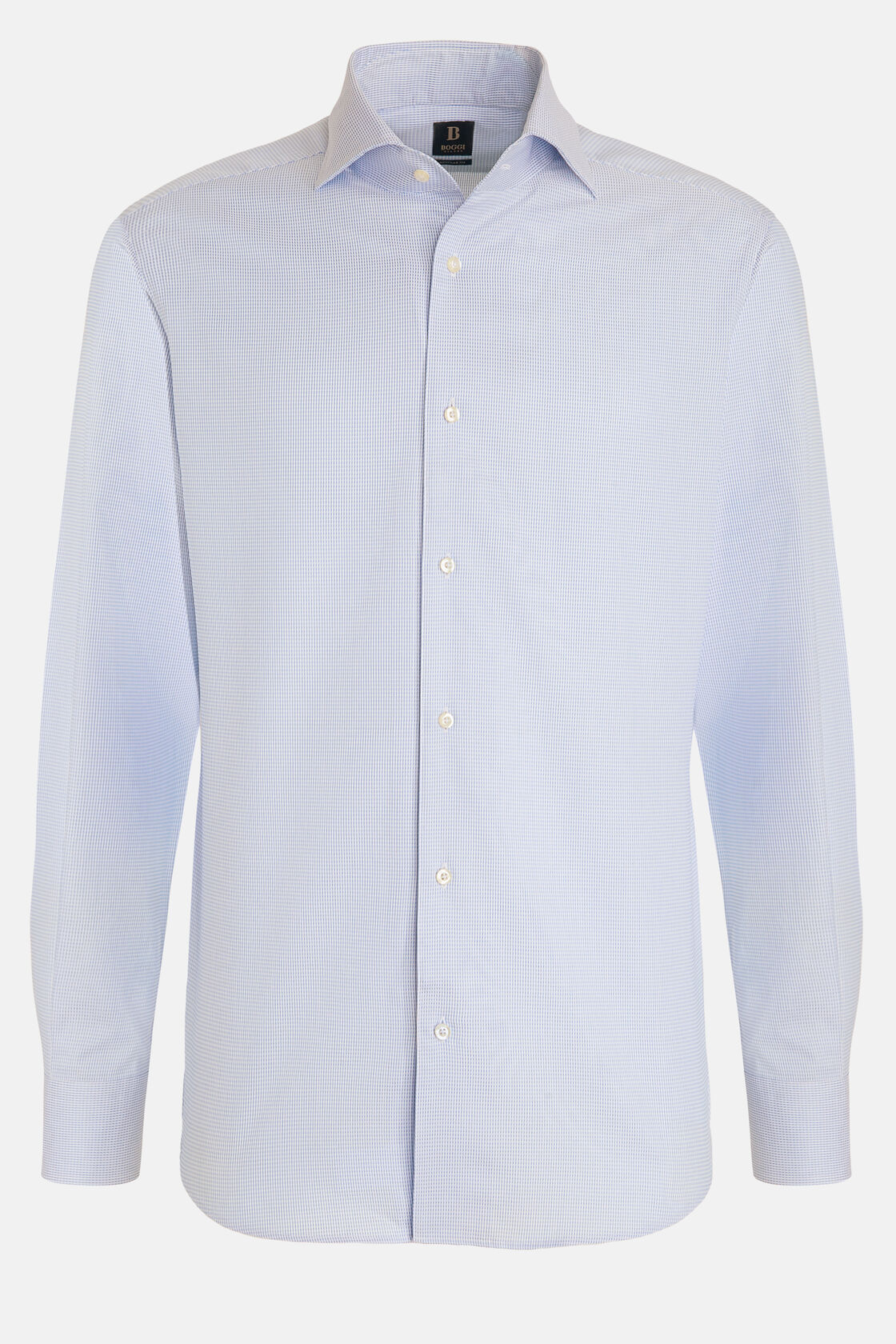 Regular Fit Sky Blue Dobby Cotton Shirt, Light Blu, hi-res