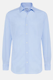 Slim Fit Blue Shirt in Cotton and COOLMAX®, Light Blue, hi-res