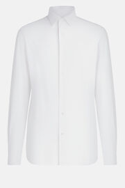 Weißes Slim Fit Hemd Aus Stretch Nylon, Weiß, hi-res