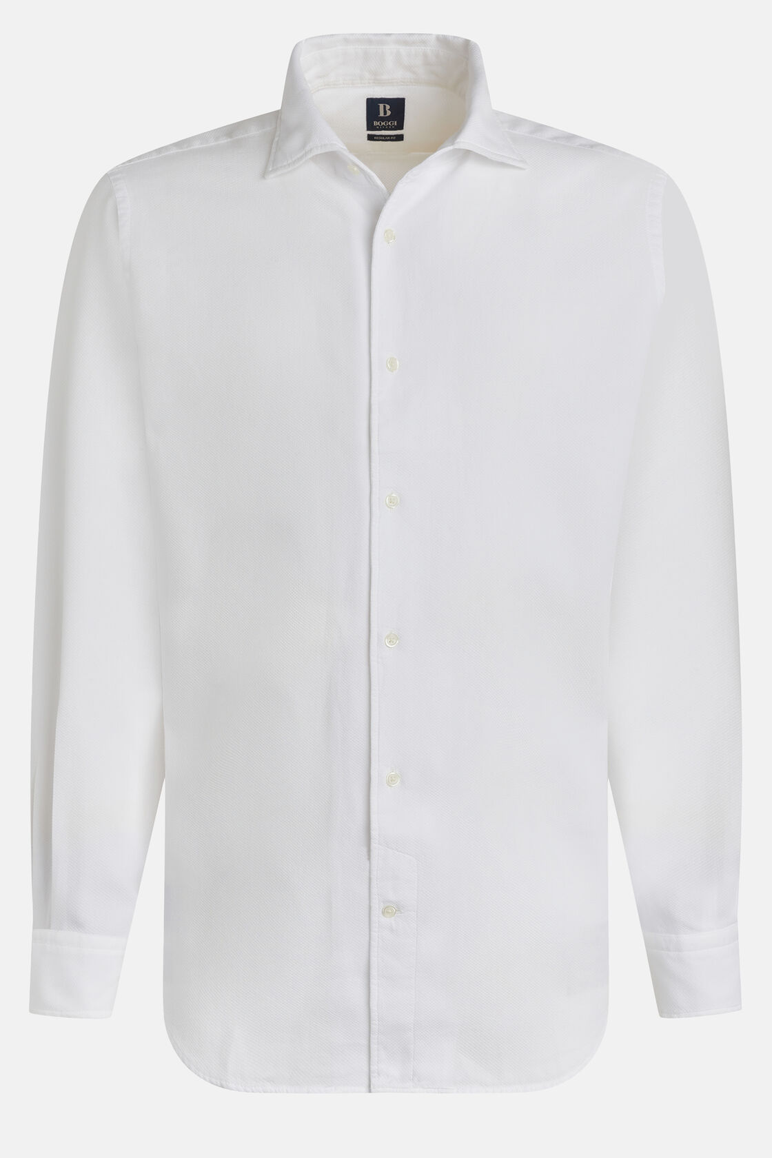 Regular Fit White Cotton Shirt, White, hi-res