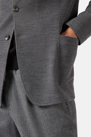 Grey Bridge Jacket in B Jersey Wool and Cotton, Grey, hi-res