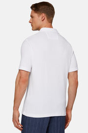 Camisa Polo em Algodão/Nylon, White, hi-res