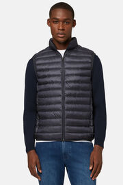 Down-filled Quilted Nylon Gilet, Navy blue, hi-res