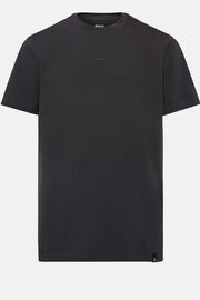 T-Shirt In Cotone Supima Elasticizzato, Nero, hi-res