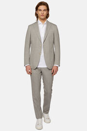 Ολόμαλλο ριγέ κοστούμι σε γκρι ανοιχτό χρώμα, light grey, hi-res