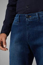 Medium Slim Blue Stretch Denim Trousers, Denim, hi-res