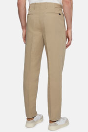 Cotton Linen Trousers, Beige, hi-res