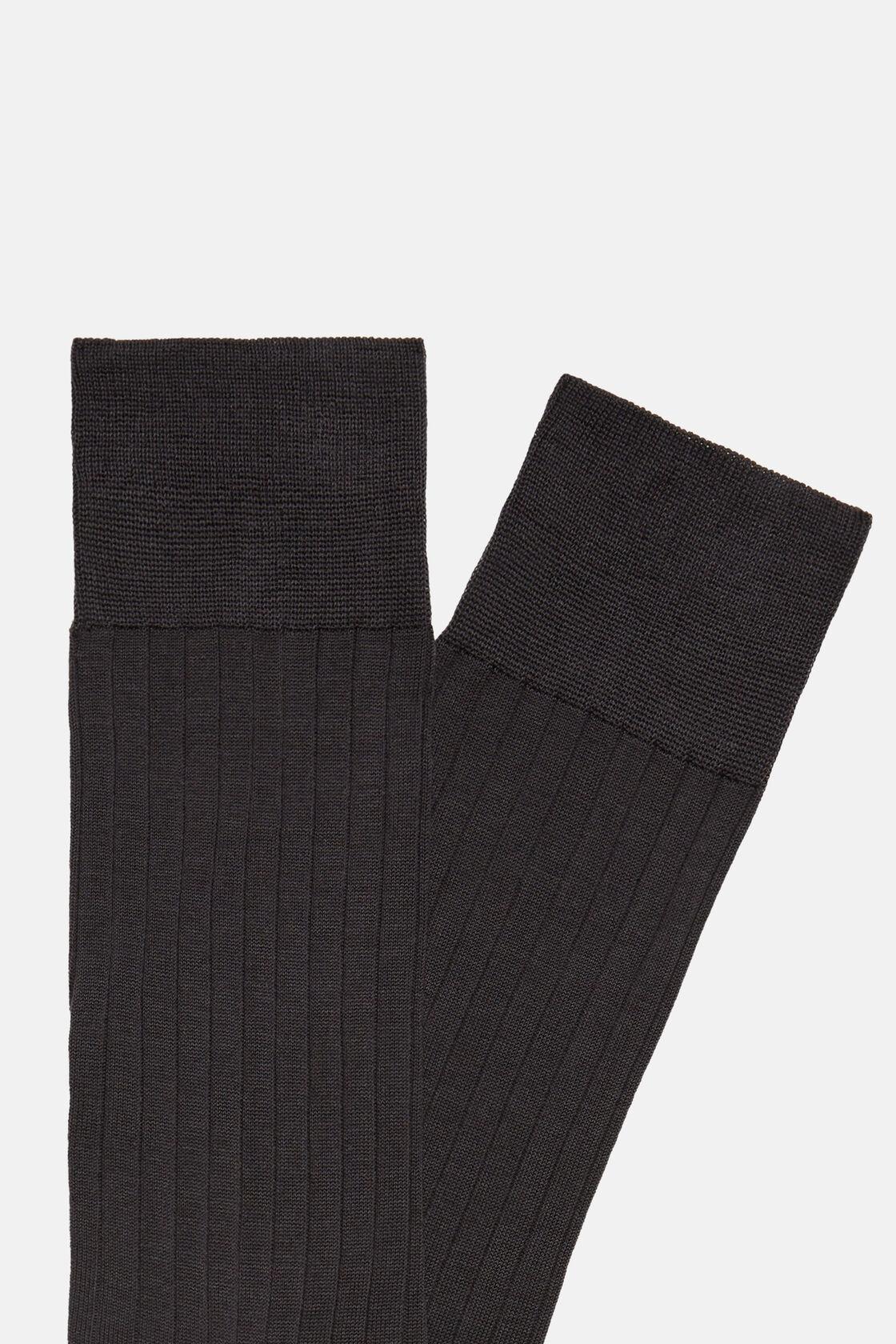 Sokken van geribd katoen, Dark Grey, hi-res