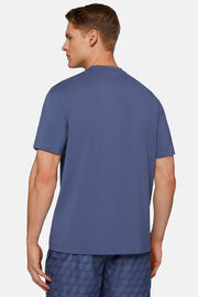 T-Shirt In Cotone Supima Elasticizzato, Blu, hi-res