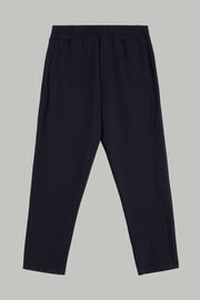 Pantalones de modal elastificado con cordón de ajuste, azul marino, hi-res