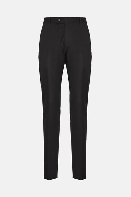 Pantaloni Antracite In Lana Super 130 Slim Fit, Carbone, hi-res