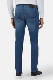 Medium blue stretch denim jeans, Indigo, hi-res