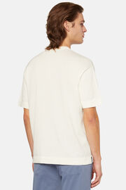 Wit T-shirt van gebreid pimakatoen, White, hi-res