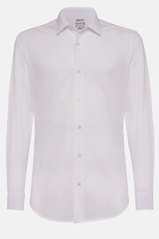 Λευκό βαμβακερό πουκάμισο στενής εφαρμογής από ύφασμα COOLMAX®, White, hi-res