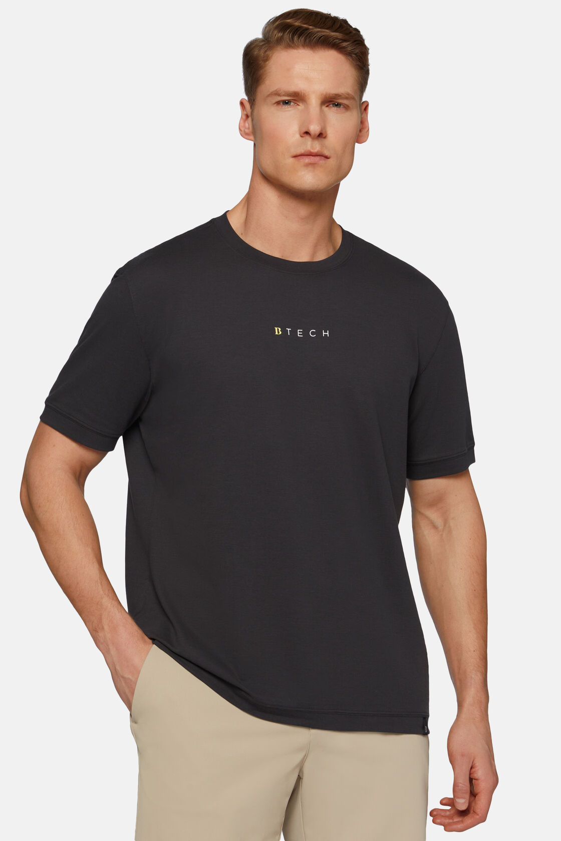 T-shirt polo em piqué de alto desempenho, Black, hi-res