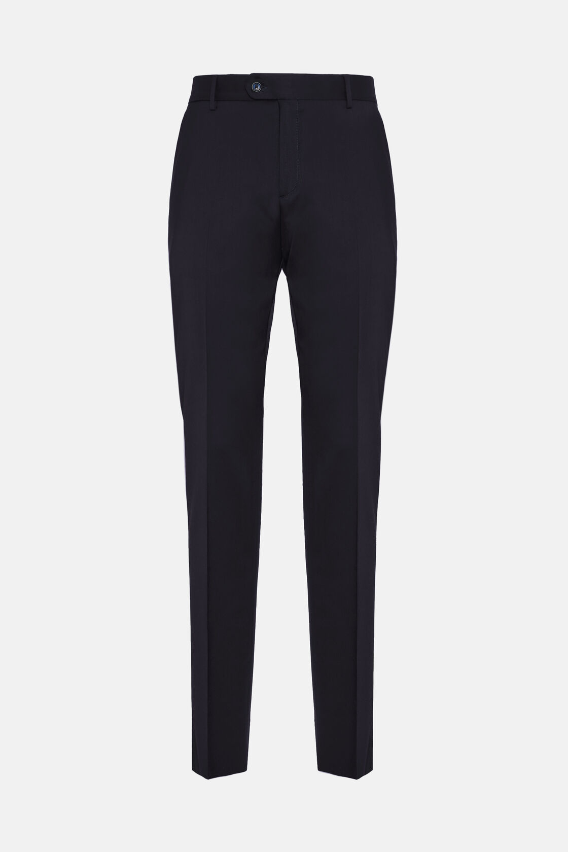 Trousers in Stretch Knitted Wool, Navy blue, hi-res