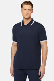 Nagy teljesítményű Piqué Polo pólóing, Navy blue, hi-res