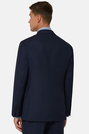 Blue Micro-Textured Suit In Super 130 Wool, Navy blue, hi-res