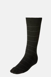 Striped Socks in Organic Cotton, Black, hi-res