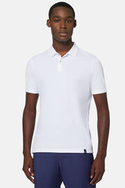 Spring High-Performance Piqué Polo Shirt, White, hi-res