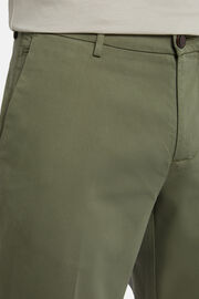 Spodnie z elastycznej bawełny i tencelu, Military Green, hi-res
