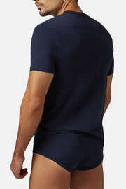 Camiseta En Punto De Algodón Elastificado, azul marino, hi-res