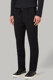 Pantaloni in nylon elasticizzato regular fit, Nero, hi-res