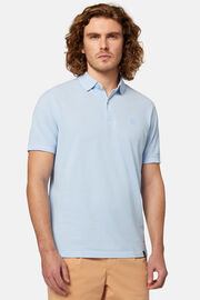 Bawełniana koszulka polo z piki., Light Blue, hi-res