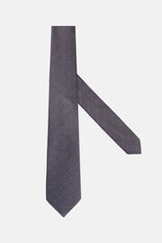 Houndstooth Pattern Silk Blend Tie, Light Blue, hi-res