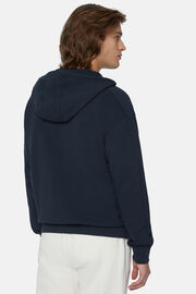 Sweatshirt Aus Bio-Baumwollmischung Mit Durchgehendem Reißverschluss, Navy blau, hi-res