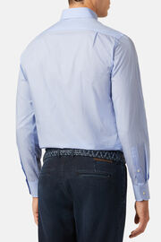 Regular Fit Sky Blue Striped Cotton Shirt, Light Blu, hi-res