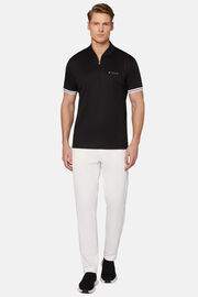 High-Performance Fabric Polo Shirt, Black, hi-res