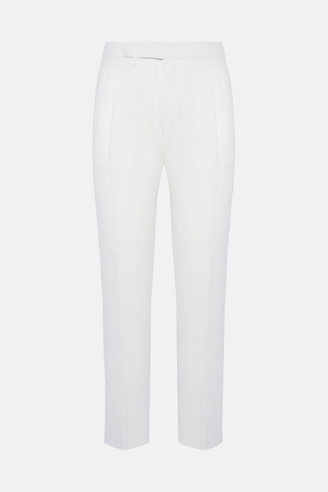 Pure Linen Trousers, White, hi-res