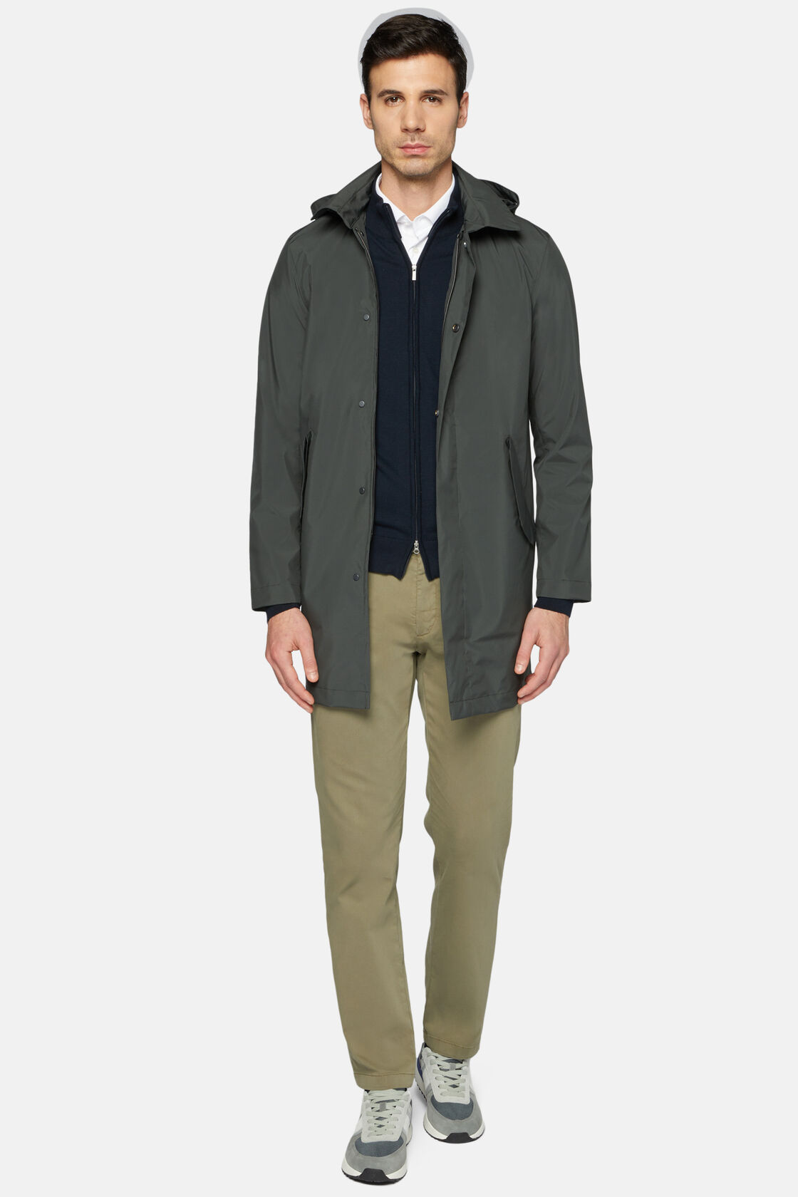 Tech Fabric Raincoat Style, Green, hi-res