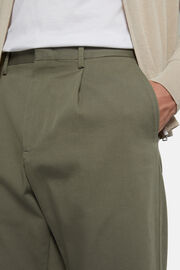 Spodnie z elastycznej bawełny, Military Green, hi-res